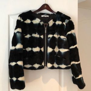 Elizabeth and James Crop Fur Jacket